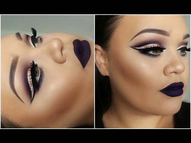 Dramatic Cut Crease & Dark Matte Lips | Makeupwithjah