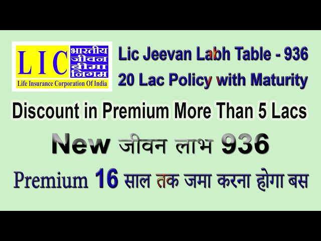 LIC Jeevan Labh Policy 936 with Rs. 20 Lac Example | New जीवन लाभ 936 | High Return & Risk Cover