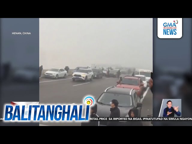 Hindi bababa sa 100 sasakyan, nagkarambola dahil sa fog at madulas na daan | Balitanghali