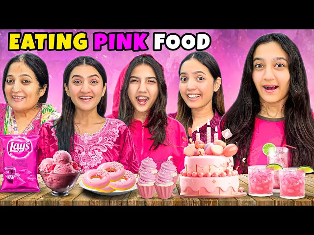 Eating Only Pink Food For 24 Hours Challenge😍|Ghr Ka Fridge Khrab Hogya 😰| Rabia Faisal | Sistrology