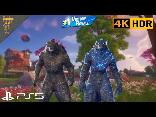 Fortnite Godzilla Evolved + Blue Godzilla Duo Gameplay | PS5 4K No Commentary | Chapter 6 Season 1