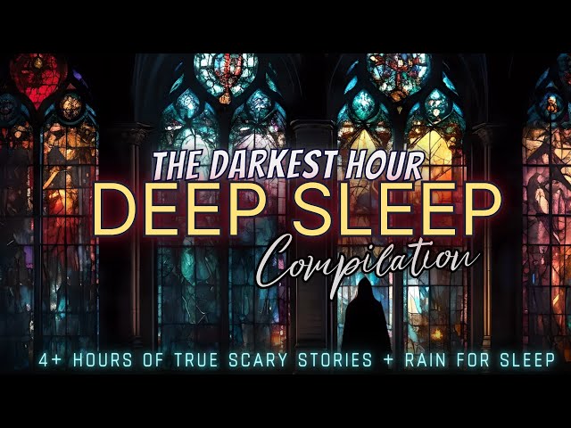 4+ Hours of TRUE Scary Stories + rain for sleep 😴 dark screen, no mid-roll ads, just stories