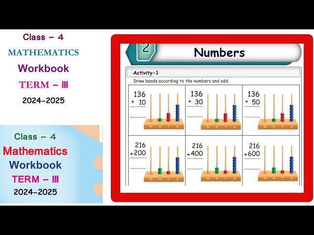 EE 4th standard maths term 3 work book answers unit 2 numbers English medium