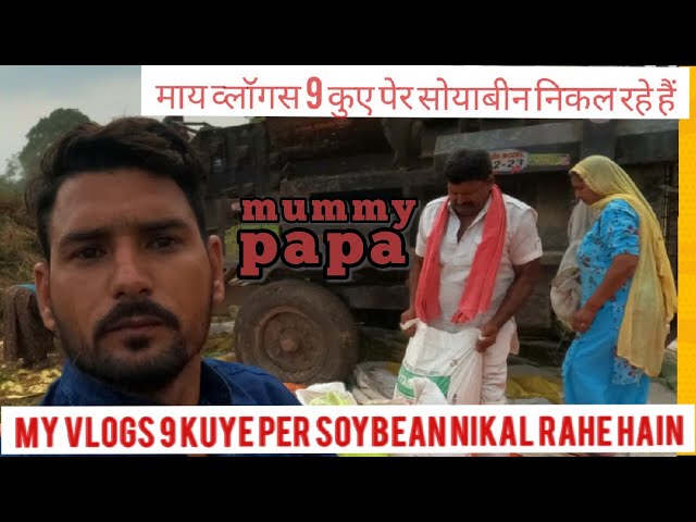 My Vlogs //Que Per ExtractingSoybeans //माय व्लॉगस कुए पेर सोयाबीन निकालते हुए#vlog #viralvideo