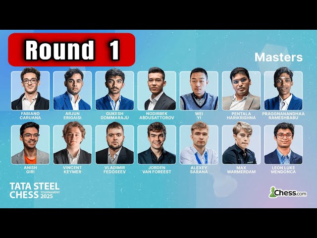 Tata Steel Chess 2025⚡🔥 | Round 1 | Gukesh,Arjun,Caruana,Nodirbek