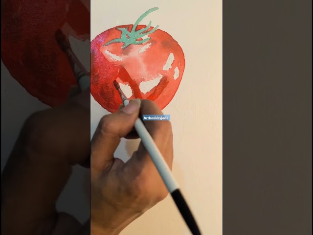 How to paint a tomato | watercolor paint | #painting #trending #shorts #ytshorts