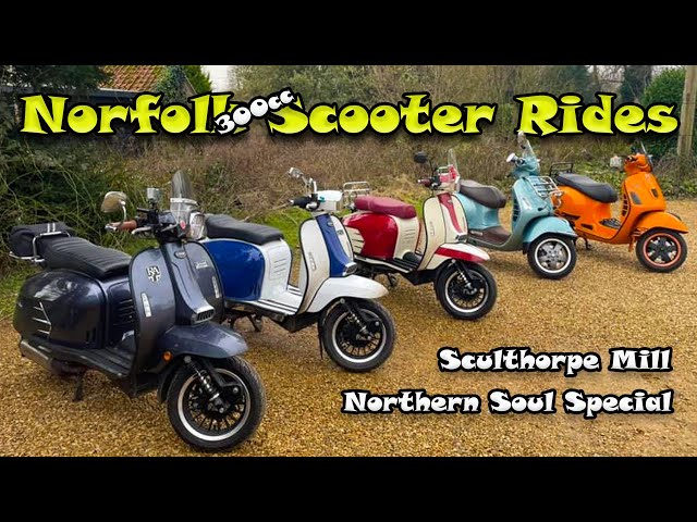 Sculthorpe Mill Vespa GTS Royal Alloy GP 300cc Winter Rideout Northern Soul #scooter #rider #travel