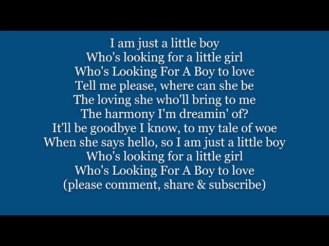 LOOKING FOR A BOY to Love I am just a little girl GERSHWIN Lyrics Word text trending sing along song