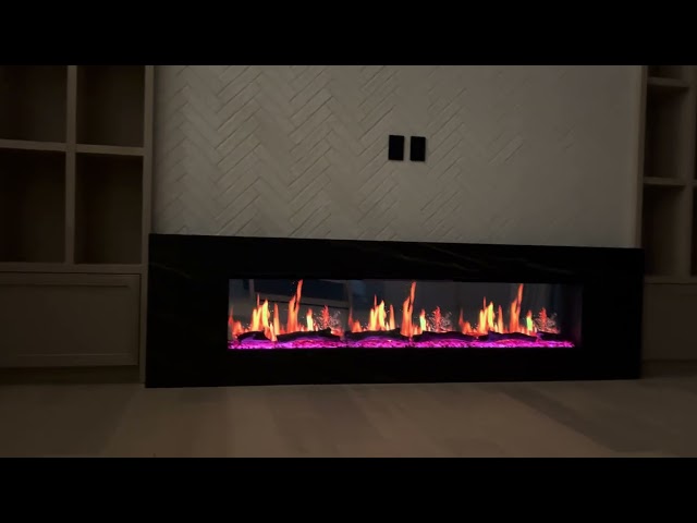 Litedeer Fireplaces XL large 75-in smart electric fireplace just finish in BC, Canada(Model: ZEF75V)