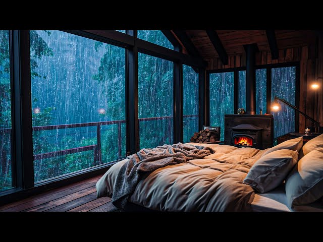 Sounds Rain and Thunder on Window ⛈ Sounds Heavy Rain for Deep Sleep, Sleep Quickly, Reduce Stress