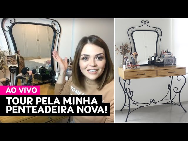 Ao vivo: tour pela minha penteadeira nova! • Karol Pinheiro