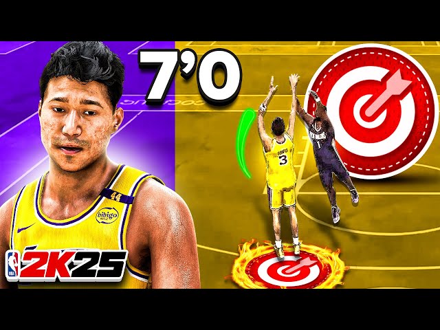 I made a 7'0 SPEEDBOOSTING CENTER BUILD in NBA 2K25! DEMIGOD STRETCH BIG BUILD! best build 2k25