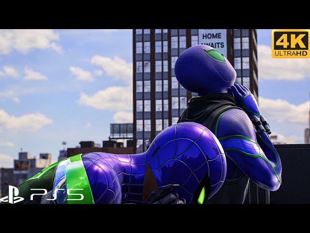 Purple Reign + Scarlet Spiders fight sandman Spiderman 2 Ps5 Slim 4K HDR