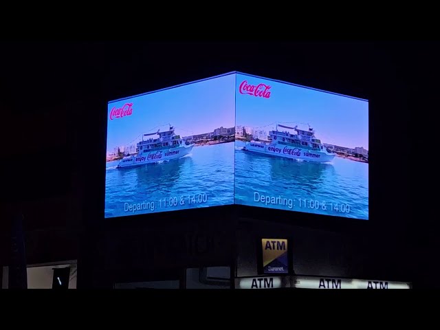 Coca Cola Glass Bottom Boat 3D TV Billboard Protaras Strip By www.Virtual-Cyprus.com