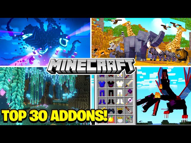 🔥 TOP 30 MELHORES ADDONS PARA MINECRAFT BEDROCK! (MCPE/MINECRAFT PE)