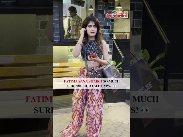 #FatimaSanaShaikh stuns in a chic look, but her surprised reaction to the paps has us all wondering.