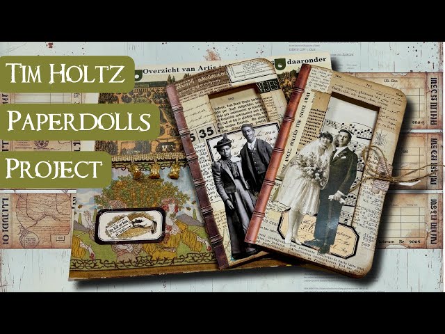 TIM HOLTZ PAPERDOLL PROJECT - FABRIC POCKET AND WINDOWED TAGS #junkjournaljanuary