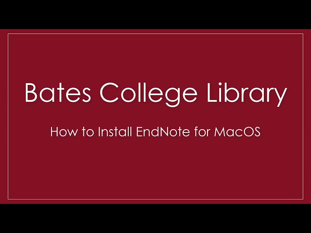 EndNote: How to Install for MacOS