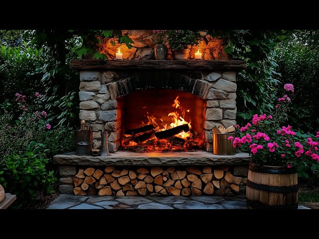 Spring Fireplace 12 Hrs🔥 Crackling Fire with Burning Logs [No Music]