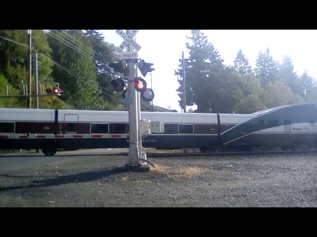 Amtrak talgo train going thru Castle rock Washington on 10-2-2019