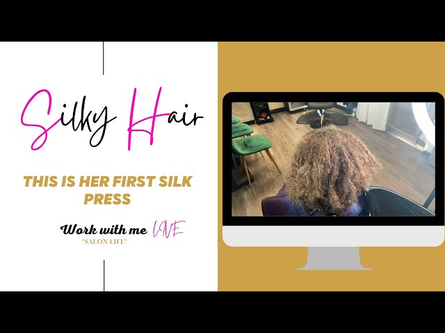 This is her first silk press| Work with me