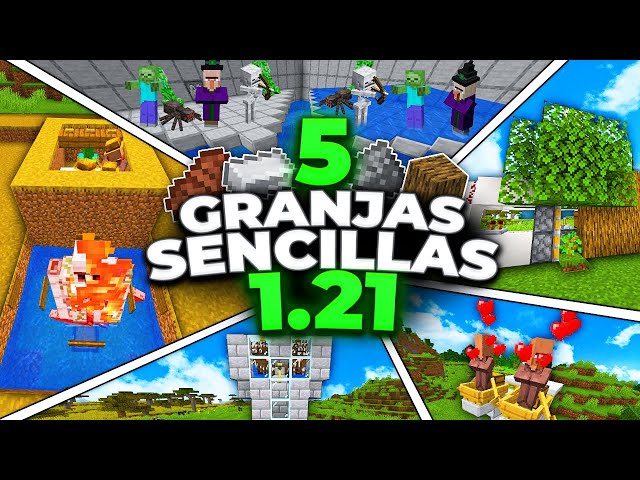 5 GRANJAS SIMPLES para EMPEZAR tu SURVIVAL en MINECRAFT 1.21!✌