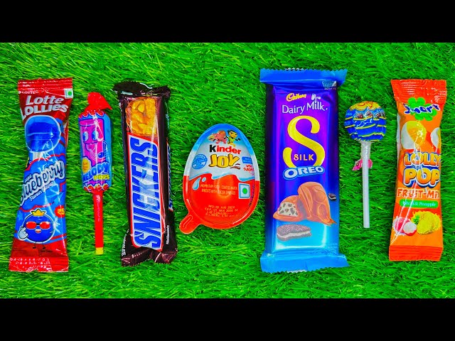 Satisfying video Asmr lollipops candy and chocolate gummy candy unboxing video Asmr