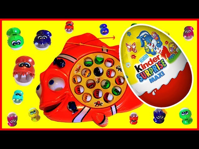 KINDER SURPRISE Eggs & Lets Go Fishing Game Challenge