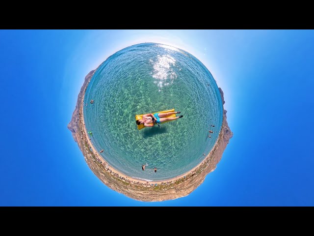 360° 4K | Falasarna Beach, Crete: Walking & Floating in Crystal Waters – Full Immersion!