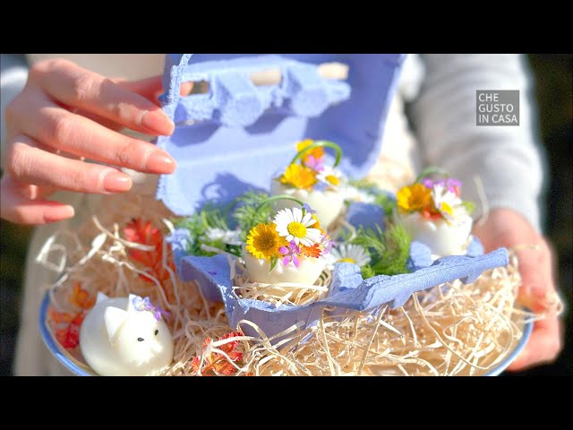 The most unique decorations for Easter table. Egge basket, easy make. 复活节餐桌上最独特的装饰，🥚小花篮，0难度。