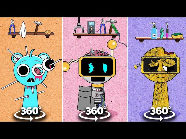 360º VR Incredibox Sprunki Rescue Sky, Fun Bot , Garnold