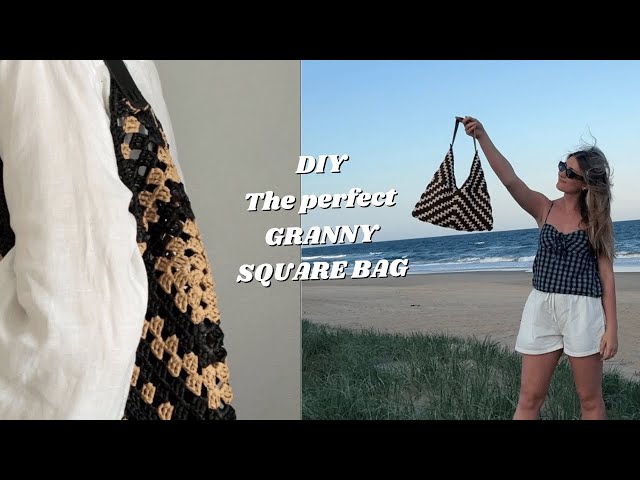 Crochet an Aesthetic Granny Square Bag With Me