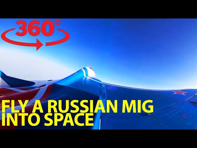 Rocket above the Earth on Soviet-made fighter jet in VR