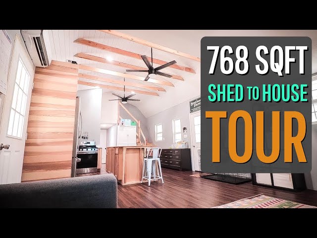 16x48  Shed to House Tour  {with TWO lofts}