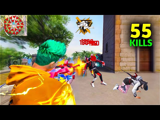 55 Kills 👑 Solo Vs Squad 🪂 [ Full Gameplay ] iPhone⚡Poco X3 Pro📲 Free fire