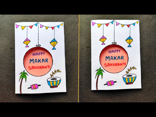 Makar Sankranti card making | Indian Festivals card | Handmade Makar Sankranti card idea