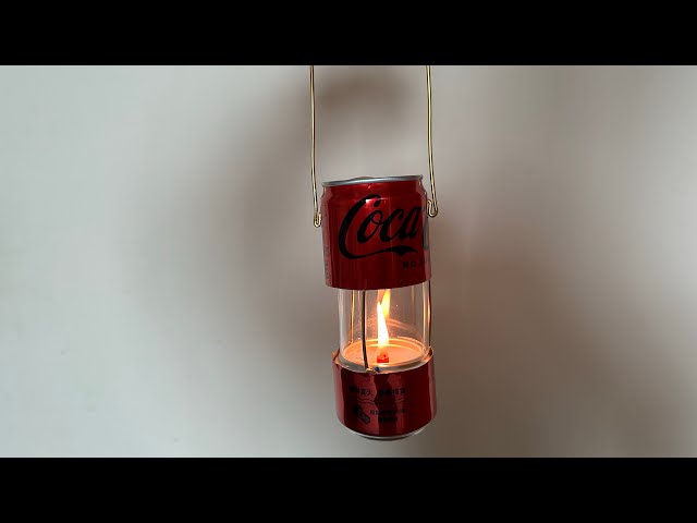 DIY Lantern with glass cover  and coke can #upcycling #camping