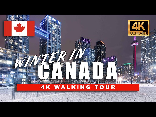 MASSIVE Winter Snow Storm [5 Hours] Freezing Winter in Canada 🇨🇦 4K HDR Walking Tour