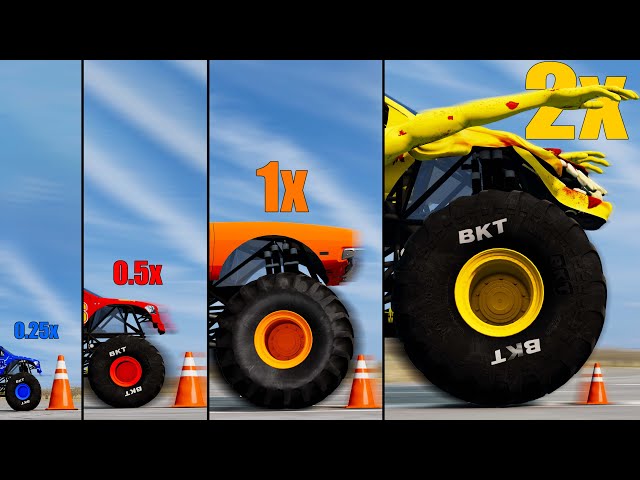 Big vs Medium vs Small Monster Trucks #12 - Beamng drive