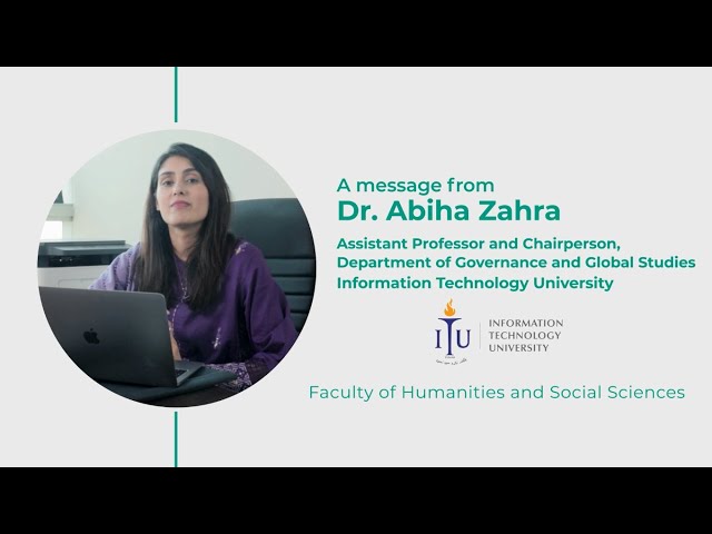 Dr Abiha Zahra Chairperson Department of Governance & Global Studies