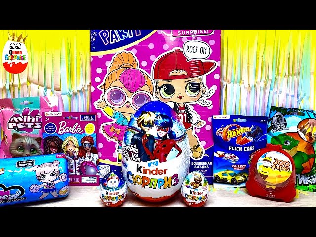 SURPRISE MIX! Lady Bug and Super Cat Kinder Surprise, HotWheels, Barbie Advent Lol Surprise unboxing