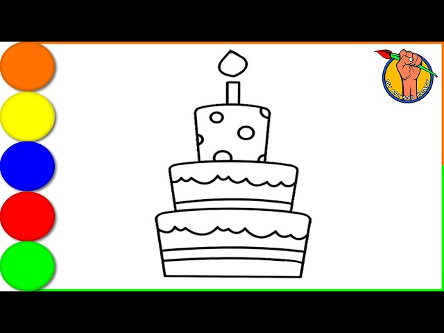 How to draw cake with candle easy for kids | Easy cake drawing for beginners with candle