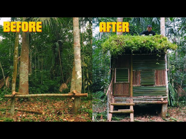 Re-Building an Off Grid Log Cabin, Build Stairs, Repair Walls | TIMELAPSE (Start to Finish)