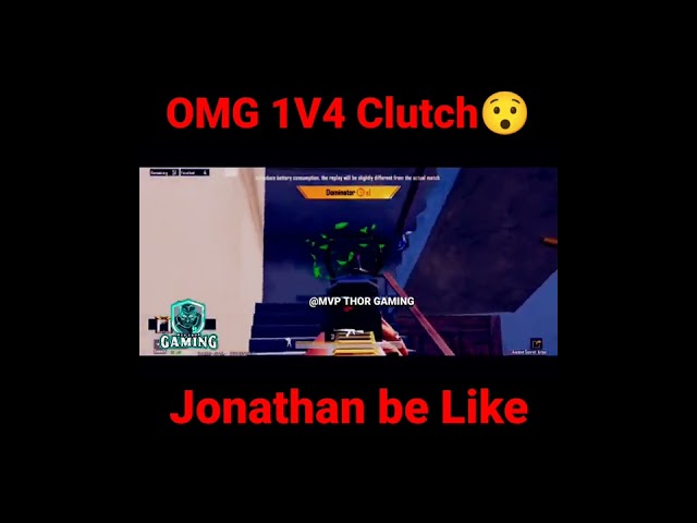 1V4 Clutch😯 Jonathan be Like👍 || @mvpthorgaming6523 #pubgmobile #bgmi #amop #bgmishorts #pubgshorts