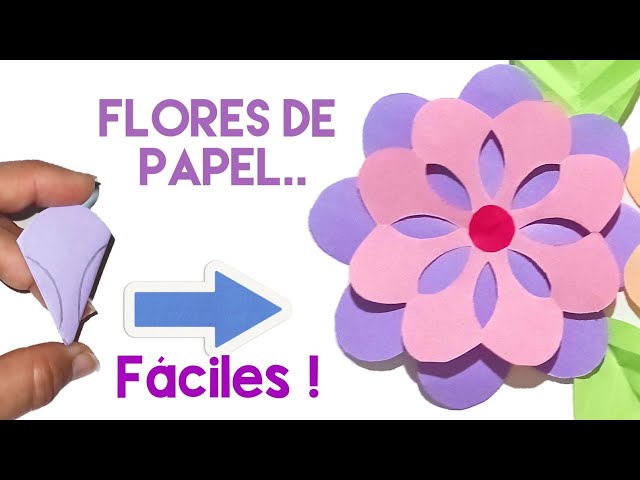 Cómo hacer flores de papel faciles/how to make easy paper flowers/ flores en colores pasteles/craft