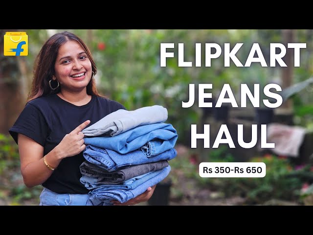 8 Flipkart Jeans Haul Under Rs 650 | Regular fit, Mom-fit, Flared jeans etc | English Subtitles