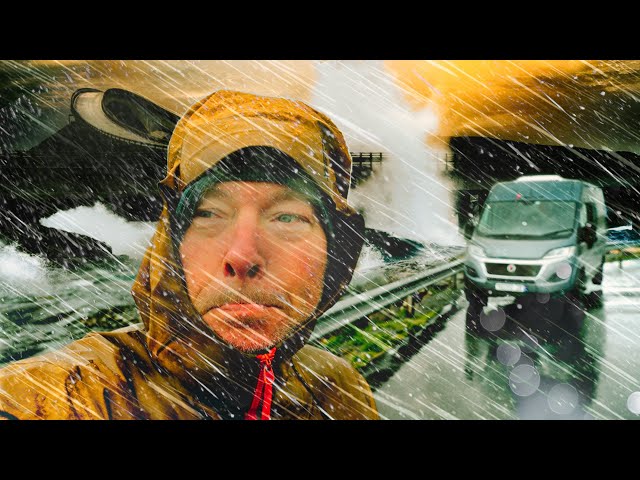 Peak of the Storm - Cozy Van Life in Atlantic Ocean Storm - Heavy Rain Solo Van Camping #vanlife #2