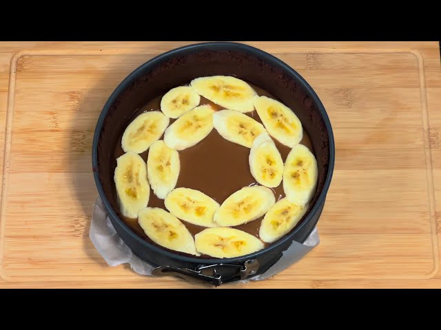 No-bake cake in 10 minutes! Banana paradise with caramel cream 🍮🍌