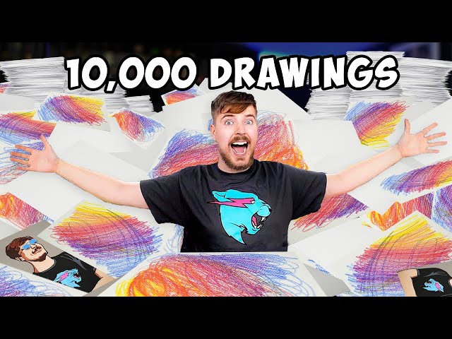 Surprising MrBeast with 10,000 Drawings!