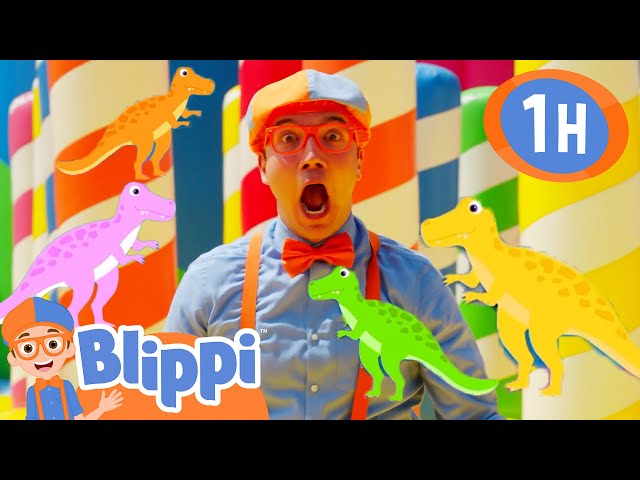 Blippi’s Colorful Dino Dance Party🦖🎨 | Blippi 1 Hour | Moonbug Kids - Fun Stories and Colors